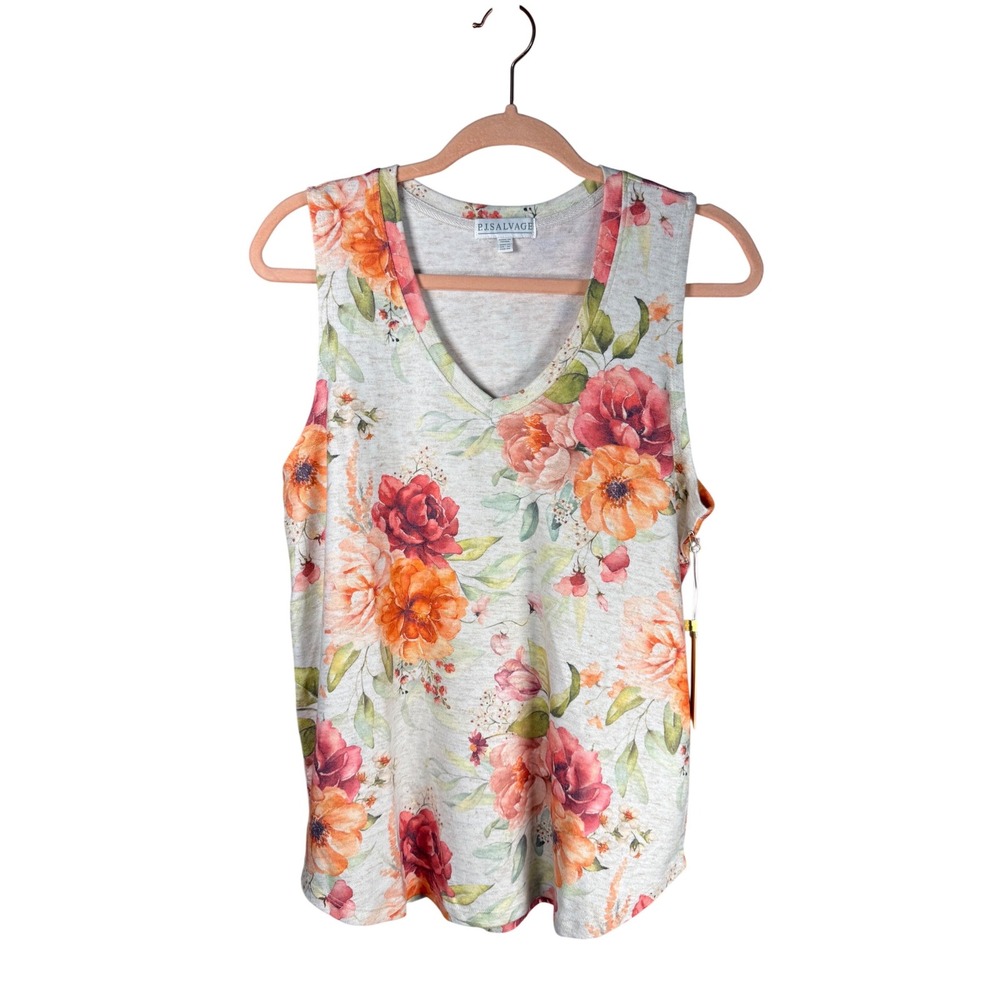 PJ Salvage Brunch in Bed Floral Tank Top Sleepwear Lounge Cottagecore NWT